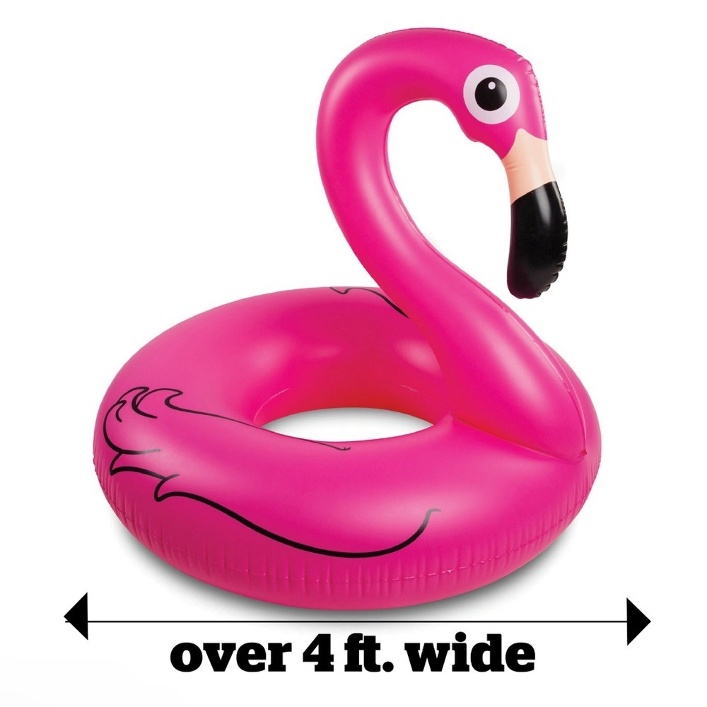 BigMouth Inc Pink Flamingo Pool Float, Inflates to Over 4ft. Funny Inflatable